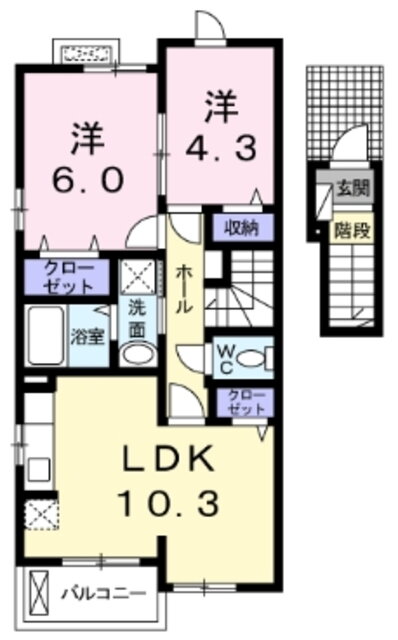 千葉県野田市山崎 梅郷駅 2LDK アパート 賃貸物件詳細
