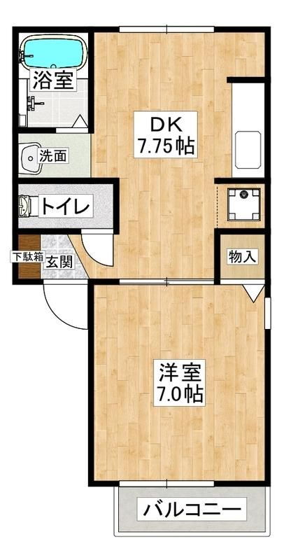 兵庫県神戸市兵庫区楠谷町 県庁前駅 1DK アパート 賃貸物件詳細