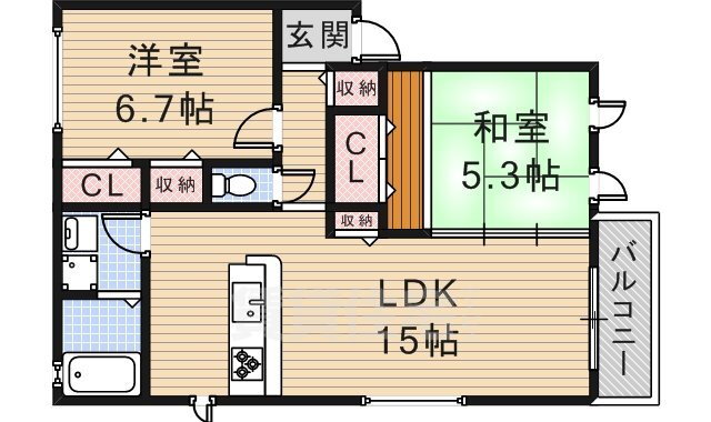 大阪府茨木市郡山１ 茨木駅 2LDK アパート 賃貸物件詳細