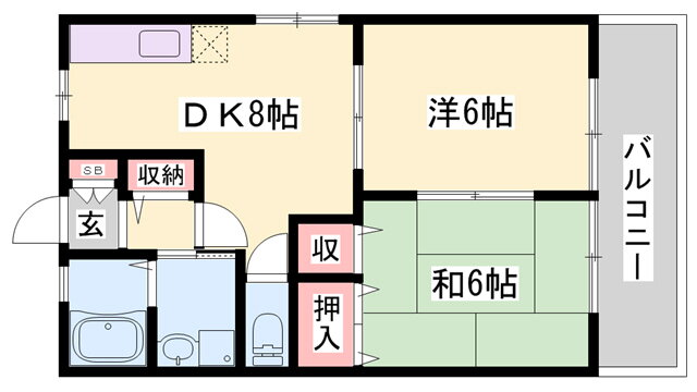 兵庫県姫路市白浜町 白浜の宮駅 2DK アパート 賃貸物件詳細
