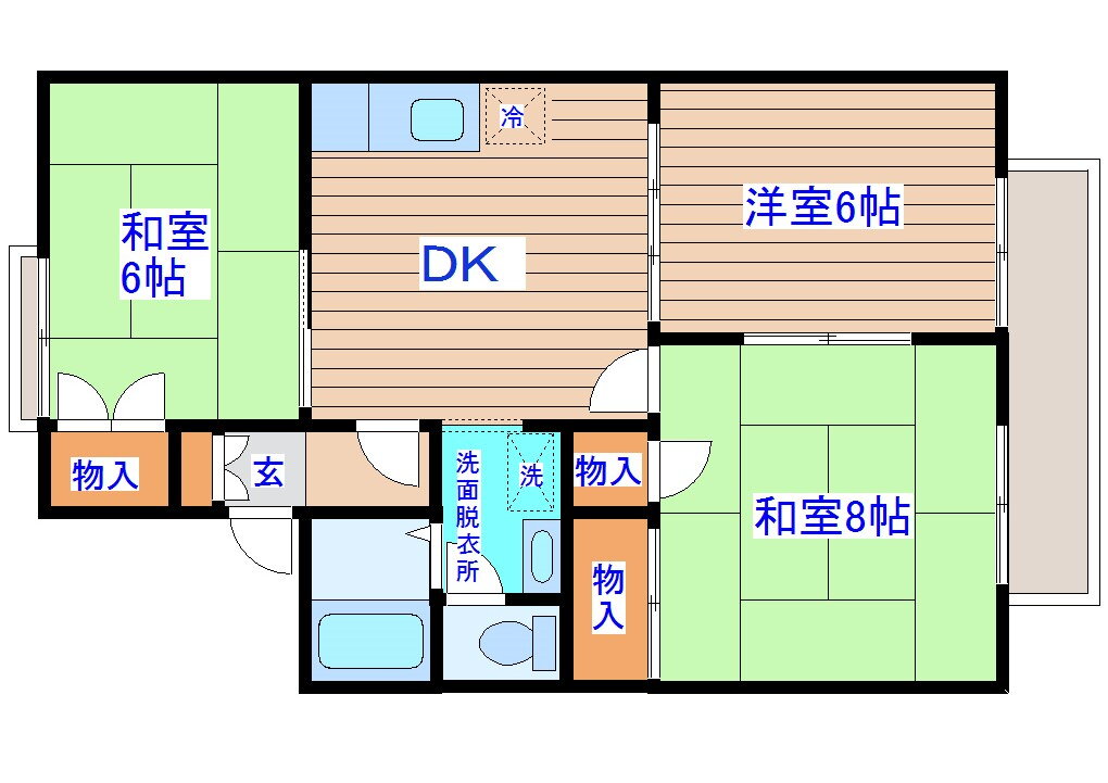 宮城県仙台市若林区遠見塚２ 河原町駅 3DK アパート 賃貸物件詳細