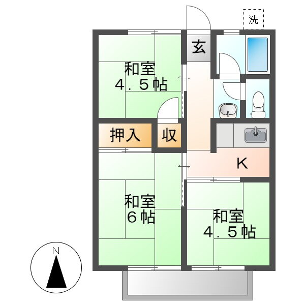 岡山県倉敷市福島 倉敷駅 3K アパート 賃貸物件詳細