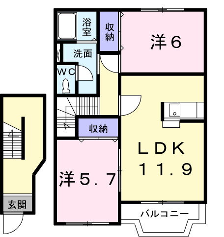 三重県松阪市嬉野中川新町４ 伊勢中川駅 2LDK アパート 賃貸物件詳細