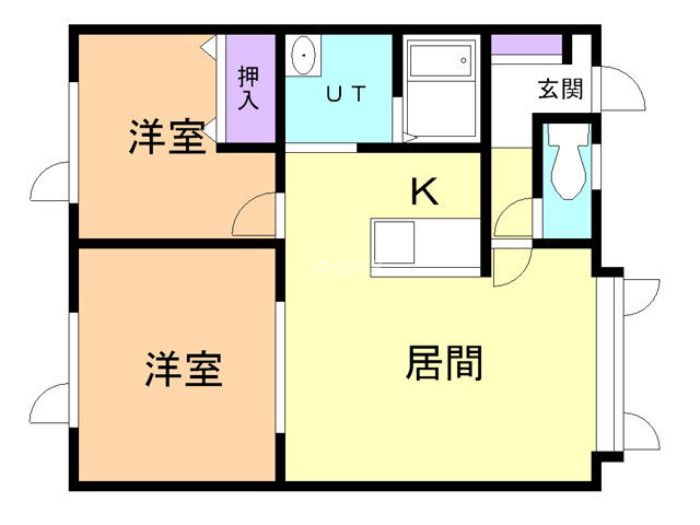 北海道北見市山下町５ 北見駅 2LDK アパート 賃貸物件詳細