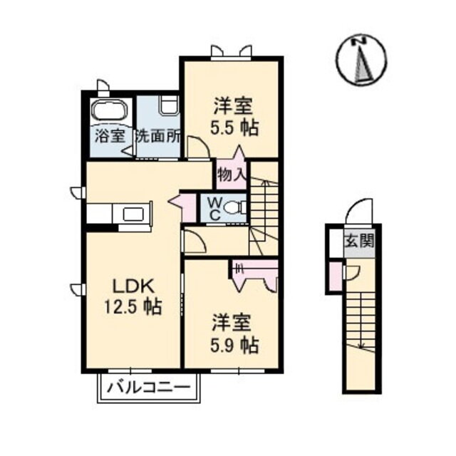 岡山県倉敷市中畝８ 常盤駅 2LDK アパート 賃貸物件詳細
