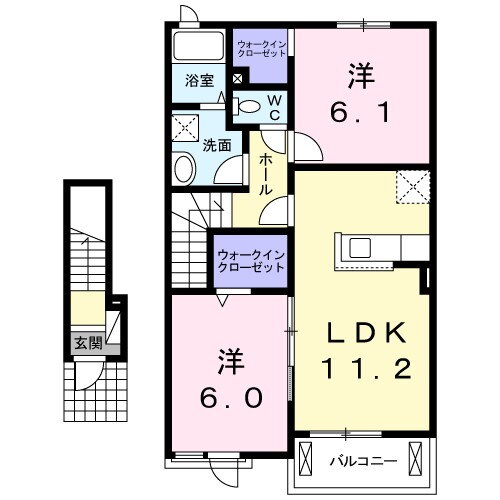 茨城県筑西市門井 新治駅 2LDK アパート 賃貸物件詳細
