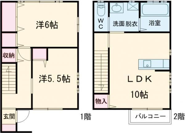 リトルオリーブ 1階 2LDK 賃貸物件詳細