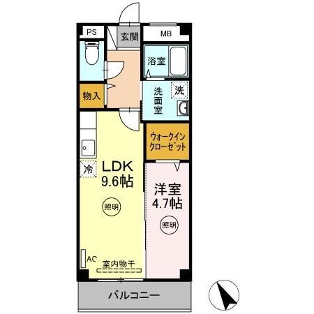 リリベール 2階 1LDK 賃貸物件詳細