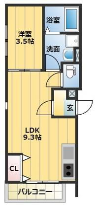 ＣＬＯＶＥＲ津福 2階 1LDK 賃貸物件詳細