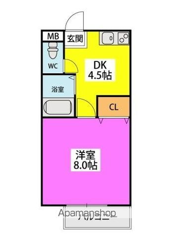 福岡県福津市花見が丘１ 福間駅 1DK アパート 賃貸物件詳細