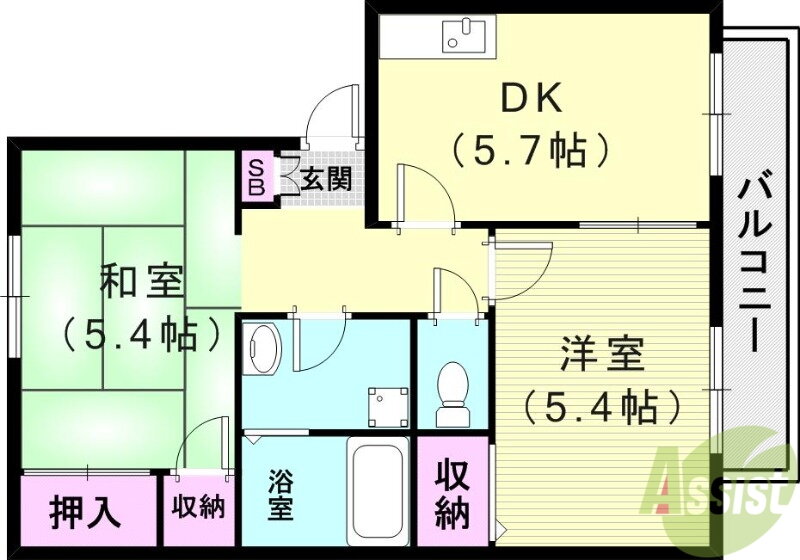 兵庫県神戸市北区南五葉４ 西鈴蘭台駅 2DK アパート 賃貸物件詳細