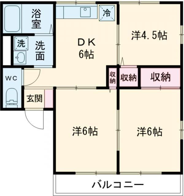 アルペジオＡ・Ｂ・Ｃ・Ｄ 2階 3DK 賃貸物件詳細
