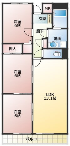 大阪府大東市幸町 住道駅 3LDK マンション 賃貸物件詳細