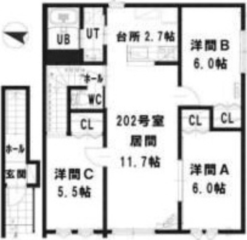 北海道北広島市東共栄３ 北広島駅 3LDK アパート 賃貸物件詳細