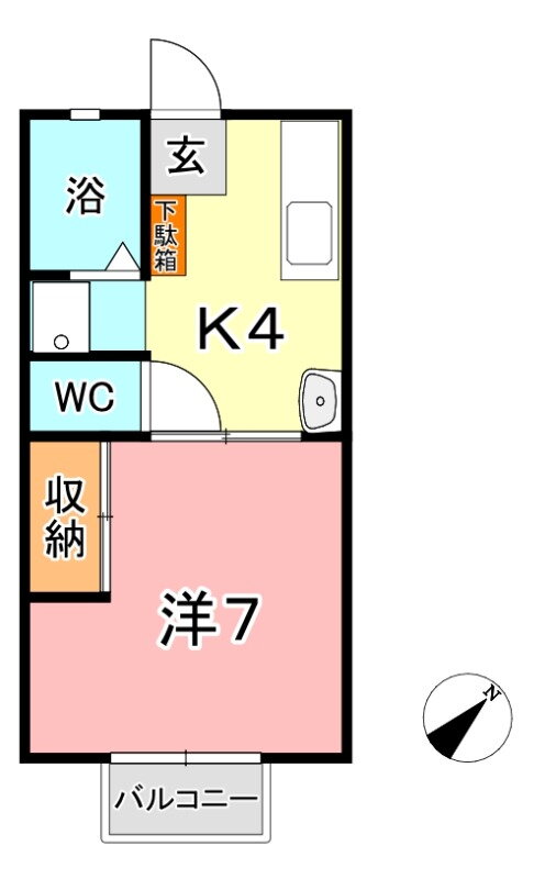 岡山県倉敷市亀島２ 栄駅 1K アパート 賃貸物件詳細
