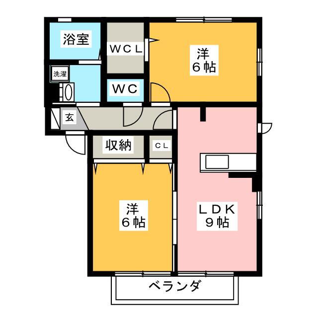 スプルースＭ－Ａ 1階 2LDK 賃貸物件詳細