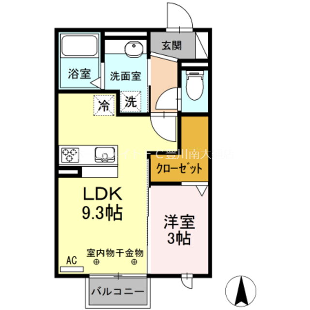 愛知県豊橋市馬見塚町 豊橋駅 1LDK アパート 賃貸物件詳細