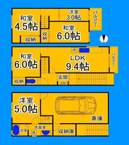 大阪府大阪市住吉区千躰２ 沢ノ町駅 5LDK 一戸建て 賃貸物件詳細