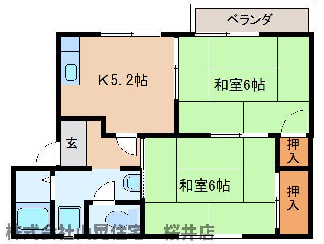 フレグランス山の辺Ｇ 1階 2K 賃貸物件詳細