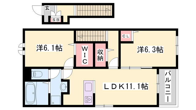 兵庫県加西市北条町東南 北条町駅 2LDK アパート 賃貸物件詳細