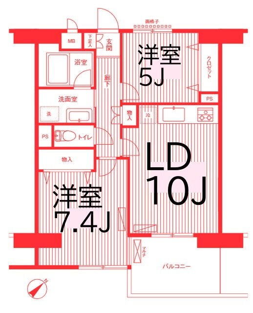 神奈川県横浜市神奈川区東神奈川２ 京急東神奈川駅 2LDK マンション 賃貸物件詳細
