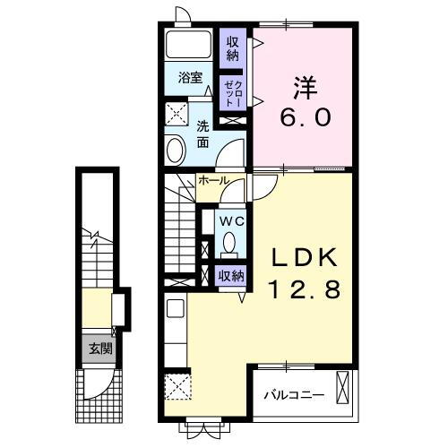 フレスクーラＶ 2階 1LDK 賃貸物件詳細