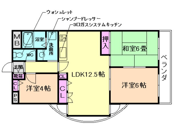 スペースビュー 2階 3LDK 賃貸物件詳細