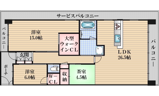 なんばセントラルプラザリバーガーデン 24階 2SLDK 賃貸物件詳細