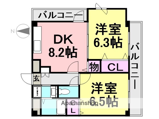 兵庫県尼崎市東難波町３ 出屋敷駅 2DK マンション 賃貸物件詳細