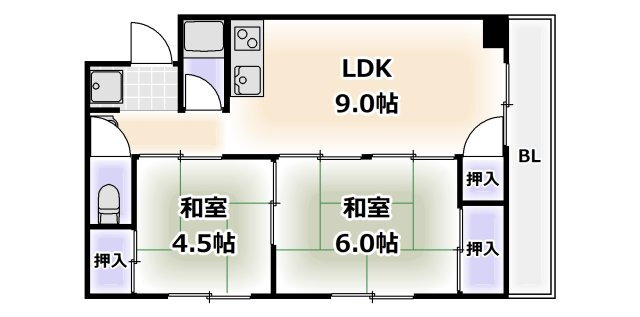 大阪府大阪市阿倍野区文の里１ 美章園駅 2LDK マンション 賃貸物件詳細