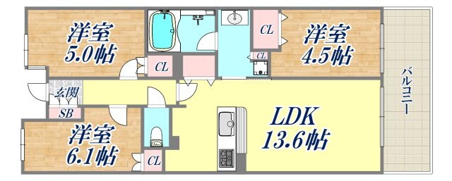 ジオ西宮北口瓦林町 4階 3LDK 賃貸物件詳細