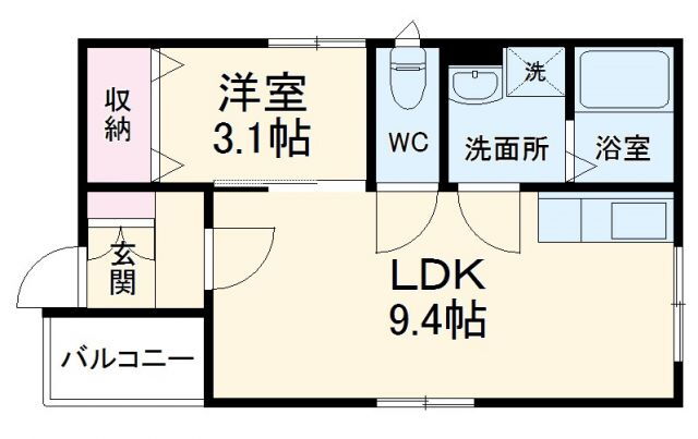 愛知県江南市古知野町福寿 江南駅 1LDK アパート 賃貸物件詳細