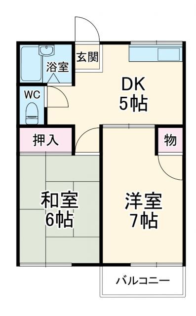 ナカマルハイツＩＩ 1階 2DK 賃貸物件詳細