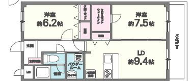 ベルナードサーモス 3階 2LDK 賃貸物件詳細