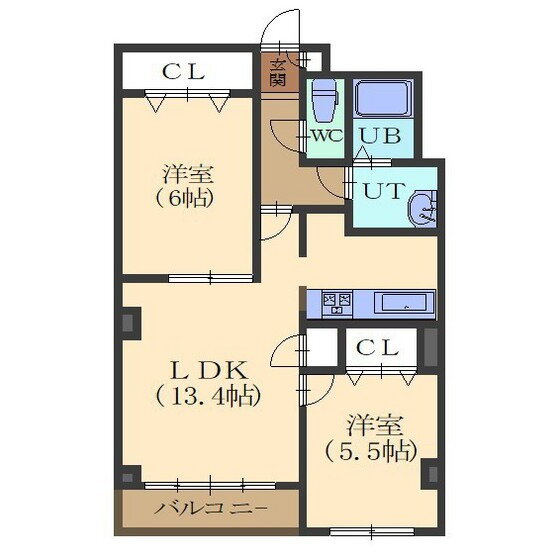 アールズコート大川 3階 2LDK 賃貸物件詳細