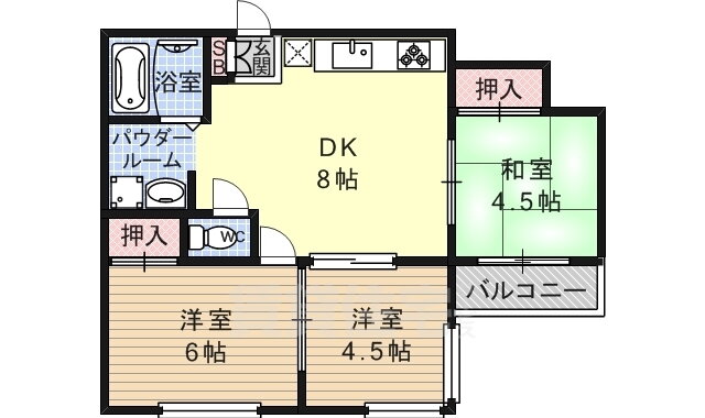 京都府京都市山科区北花山大林町 東野駅 3DK マンション 賃貸物件詳細