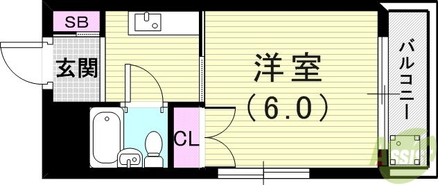 エクセランス湊川公園 4階 1K 賃貸物件詳細
