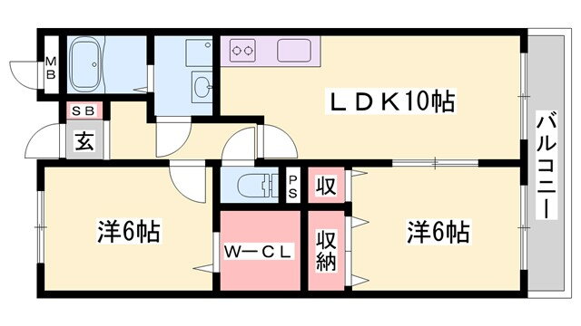 兵庫県三木市末広２ 三木駅 2LDK マンション 賃貸物件詳細