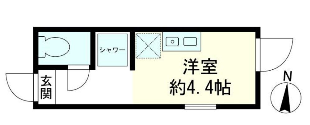 メテオール 2階 ワンルーム 賃貸物件詳細