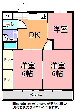 茨城県水戸市堀町 赤塚駅 3DK マンション 賃貸物件詳細