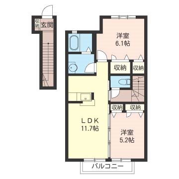 栃木県塩谷郡高根沢町光陽台３ 宝積寺駅 2LDK アパート 賃貸物件詳細