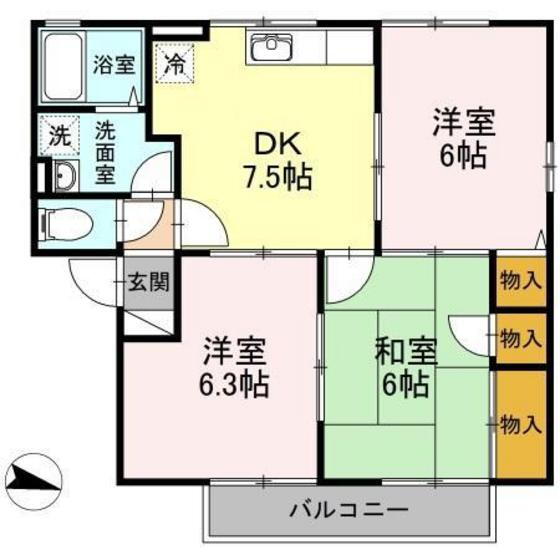 広島県広島市安佐南区東原２ 西原駅 3DK アパート 賃貸物件詳細