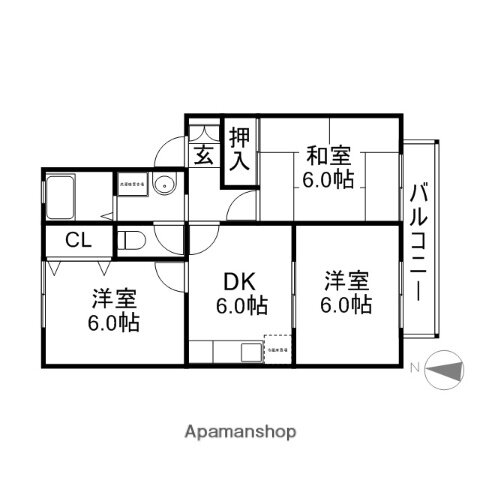 滋賀県長浜市平方南町 長浜駅 3DK アパート 賃貸物件詳細