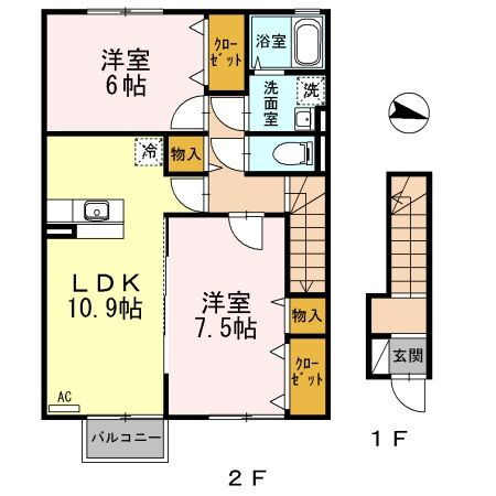 宮城県登米市中田町石森字蓬田 2LDK アパート 賃貸物件詳細