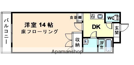 グランヴィア黒瀬 4階 1K 賃貸物件詳細