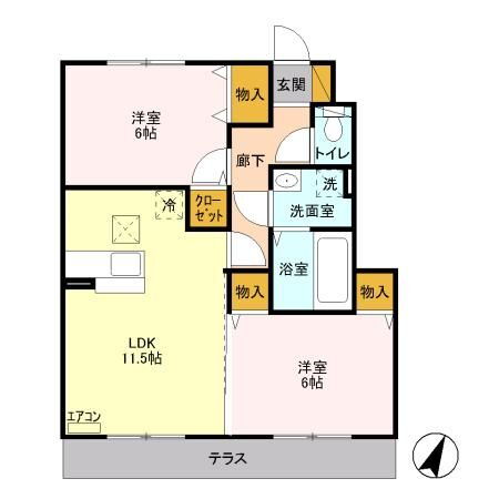 栃木県栃木市川原田町 合戦場駅 2LDK アパート 賃貸物件詳細