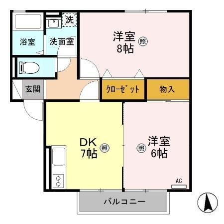 パルティール　Ｂ 1階 2DK 賃貸物件詳細