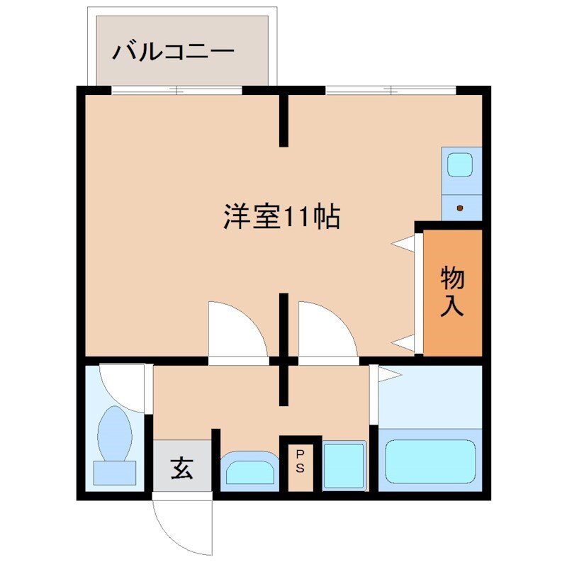 東園田イーストハイツ 2階 ワンルーム 賃貸物件詳細