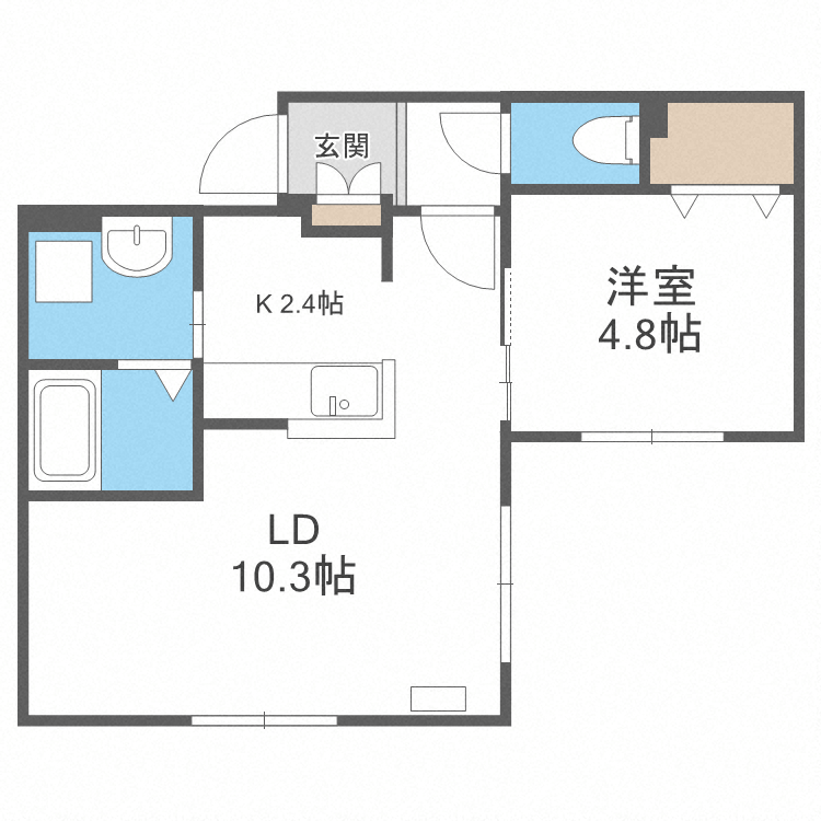 北海道札幌市西区発寒八条１０ 宮の沢駅 1LDK マンション 賃貸物件詳細