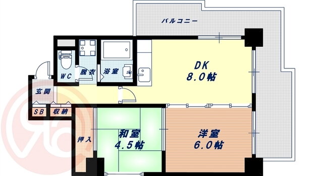 カルマーレナンバウェスト 4階 2LDK 賃貸物件詳細